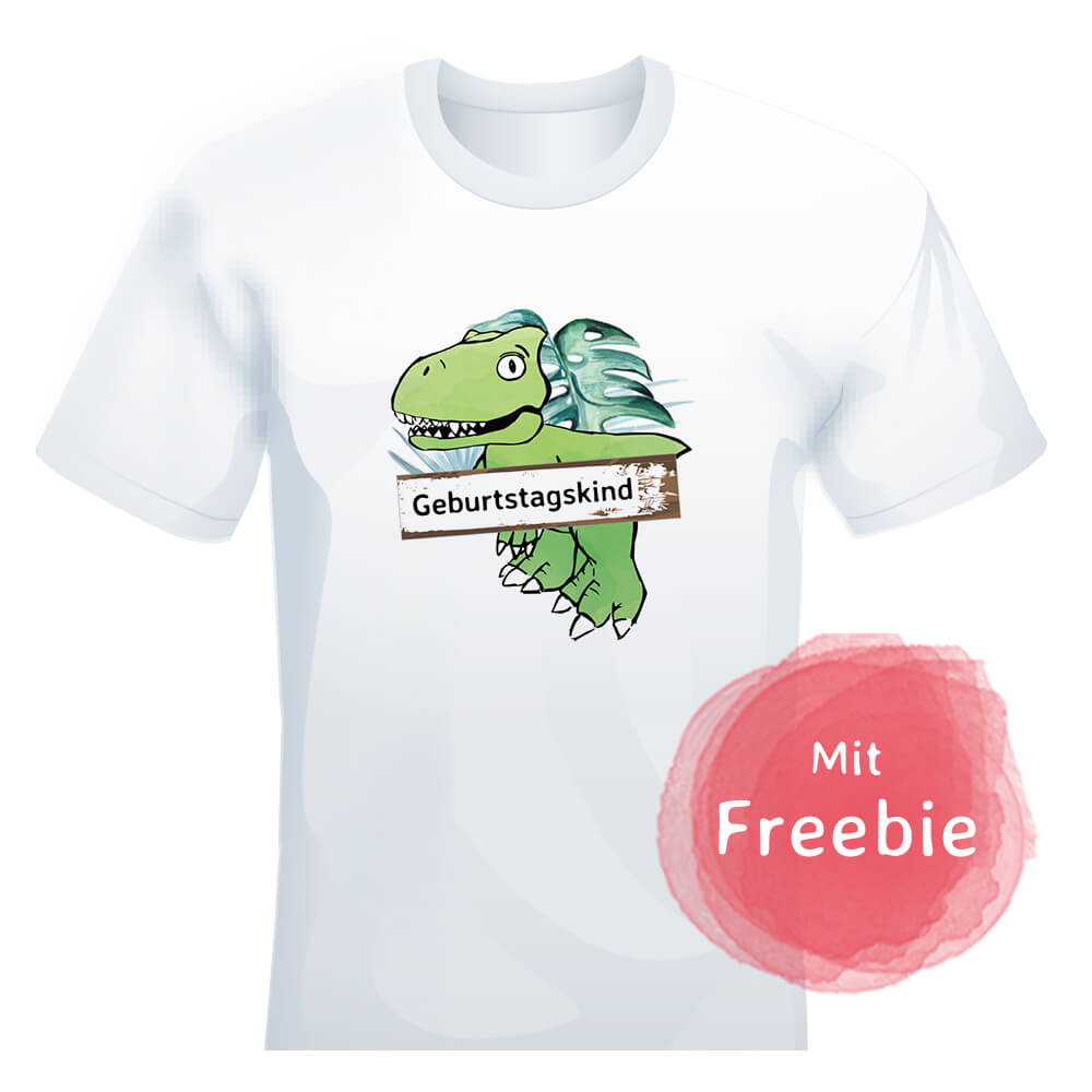 mini-presents Dino T-Shirt bedrucken Freebie