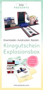 Bastelanleitung für einen Kinogutschein als Explosionsbox