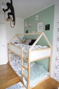 Kinderzimmer Einrichtung Hausbett IKEA KURA