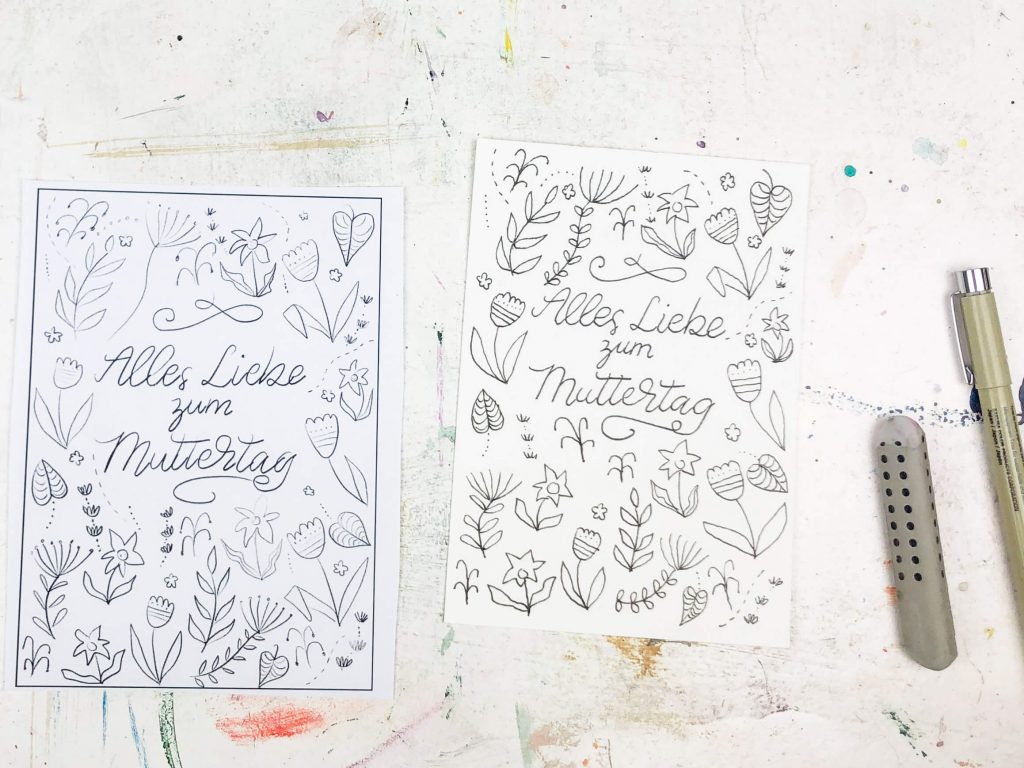 Handlettering Muttertagskarte