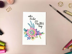 Handlettering Muttertagskarte