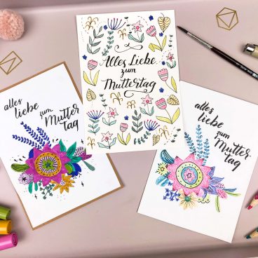Handlettering Muttertagskarte