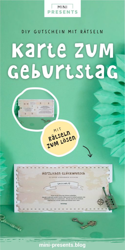 Rätsel Gutschein als lustiges Geburtstagsgeschenk