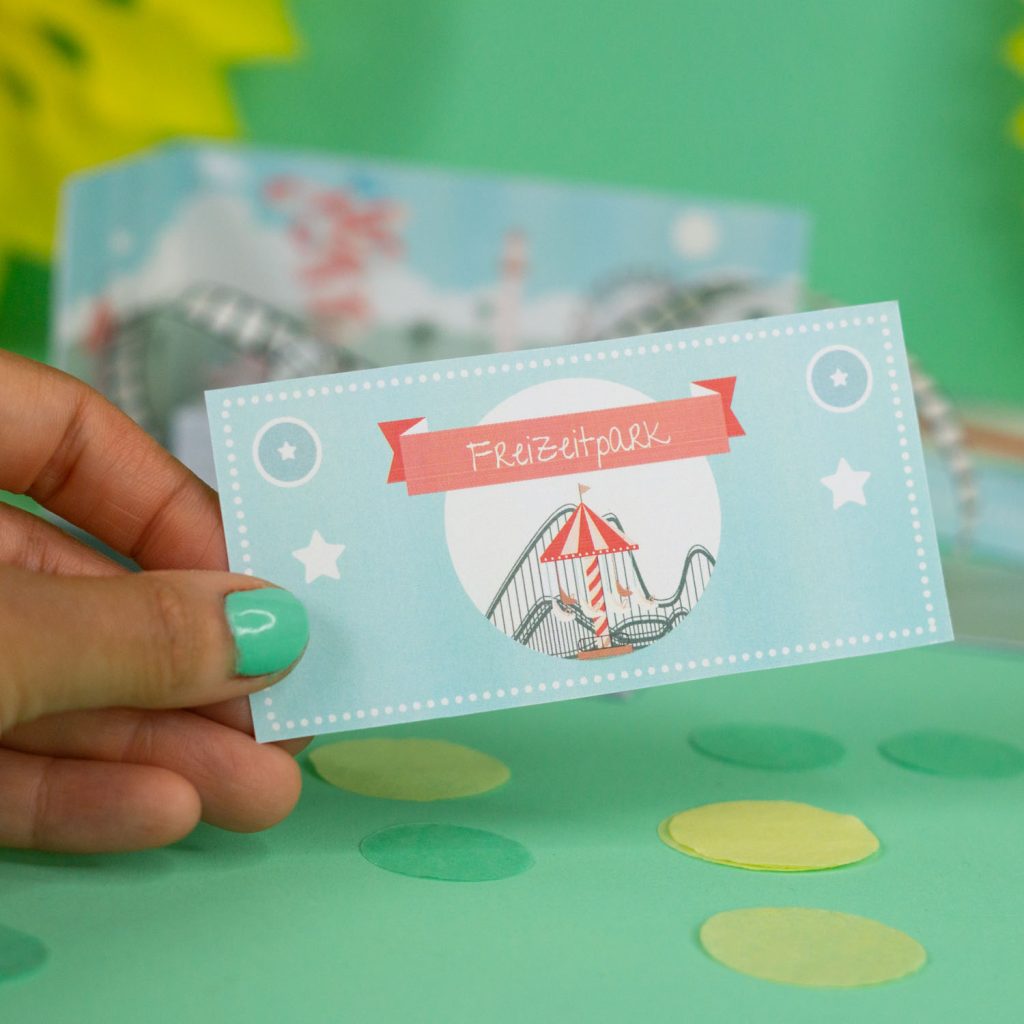 Freizeitpark Gutschein basteln