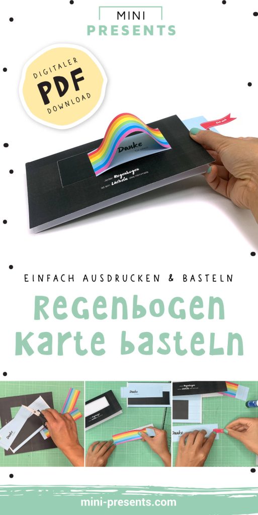 Regenbogen Karte basteln
