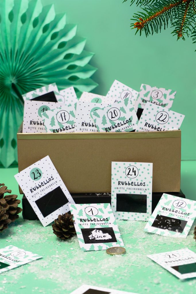 Adventskalender aus Rubbellosen