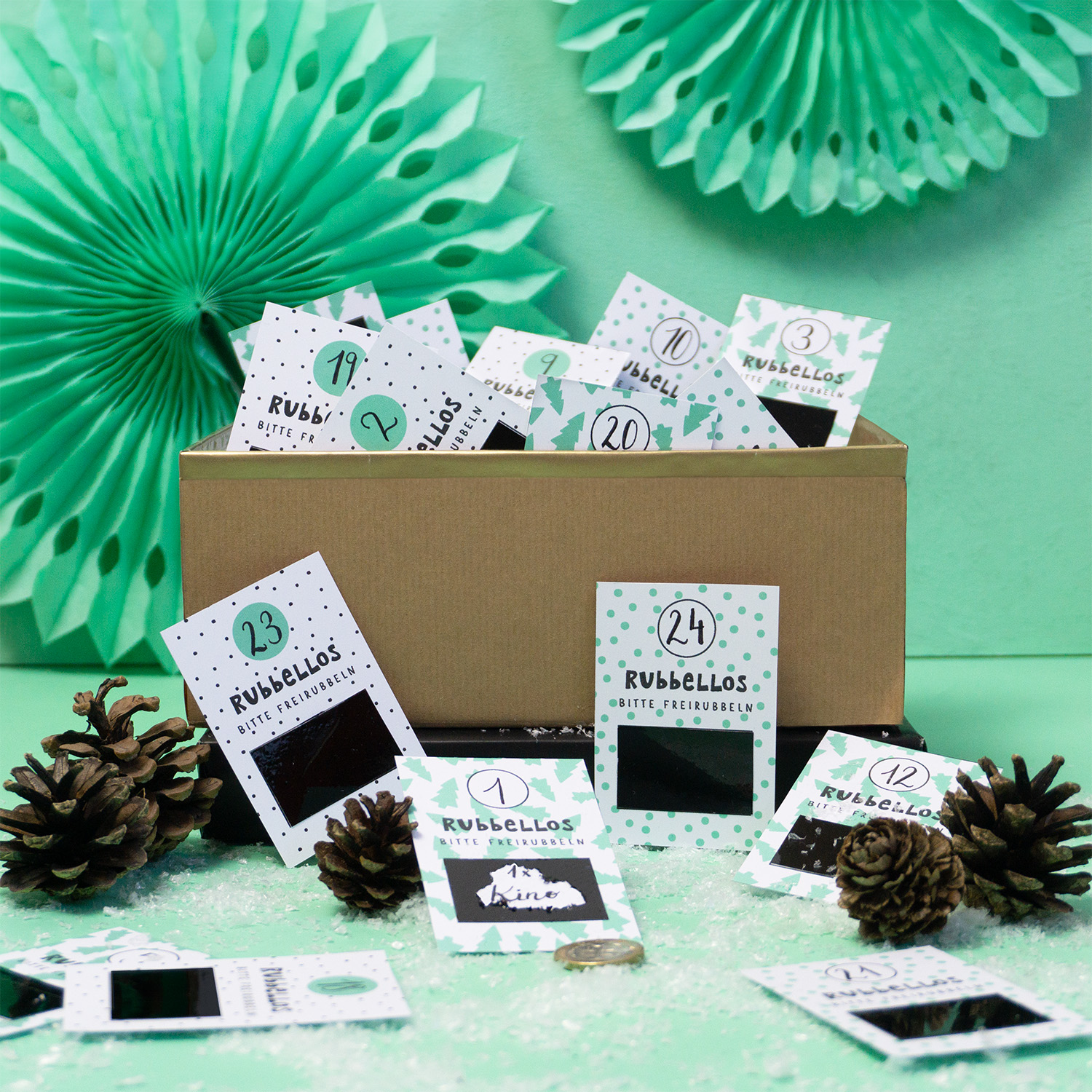 Adventskalender aus Rubbellosen