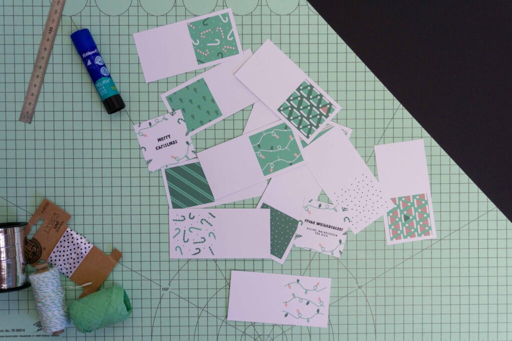 Ausgeschnittene Nachrichtenzettel für Last Minute Weihnachtsgeschenk