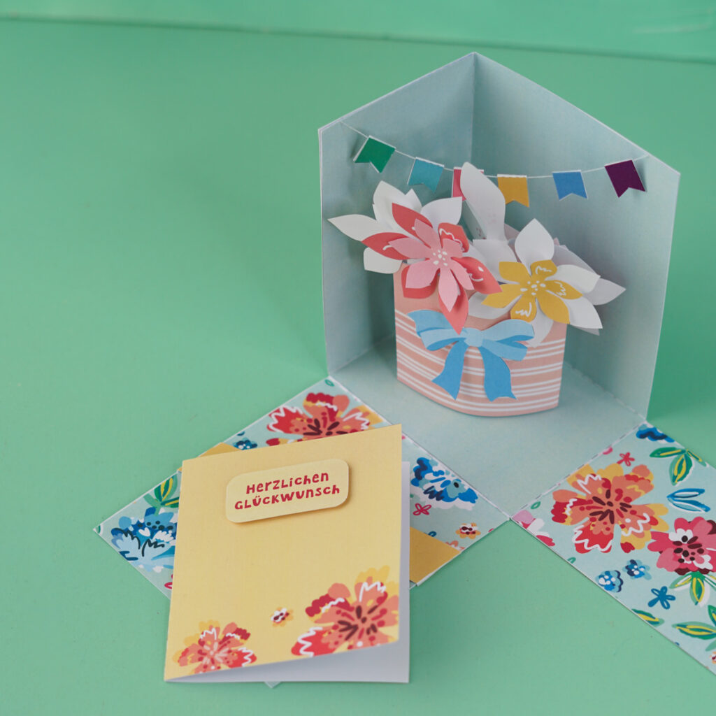 Blumenstrauß Explosionsbox selber machen