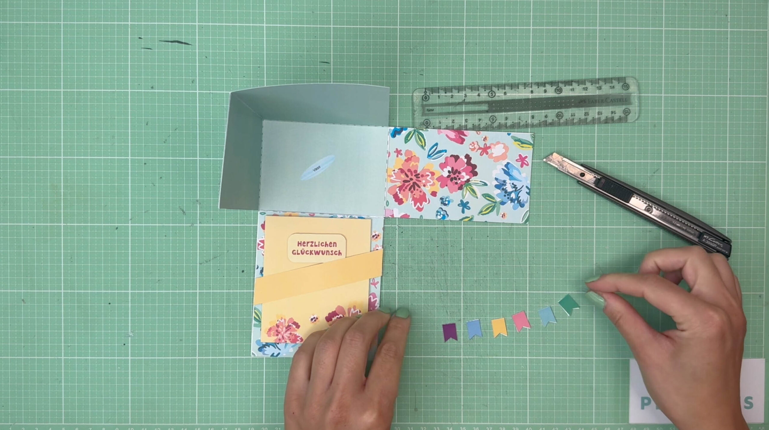 Bastelanleitung Blumen Explosionsbox