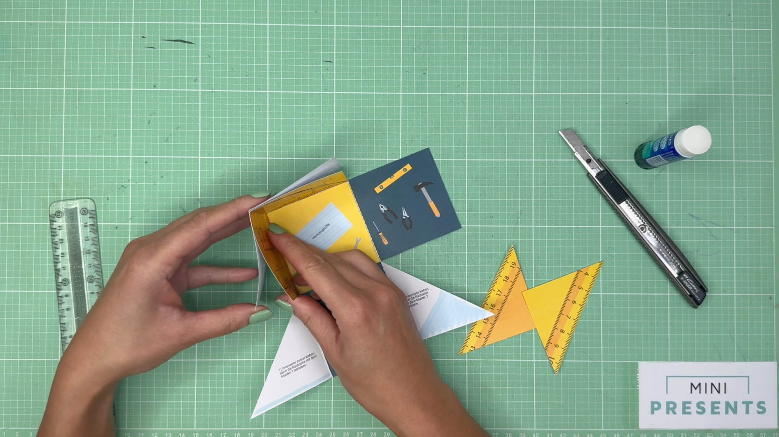 Dankeschön Explosionsbox basteln Handwerker