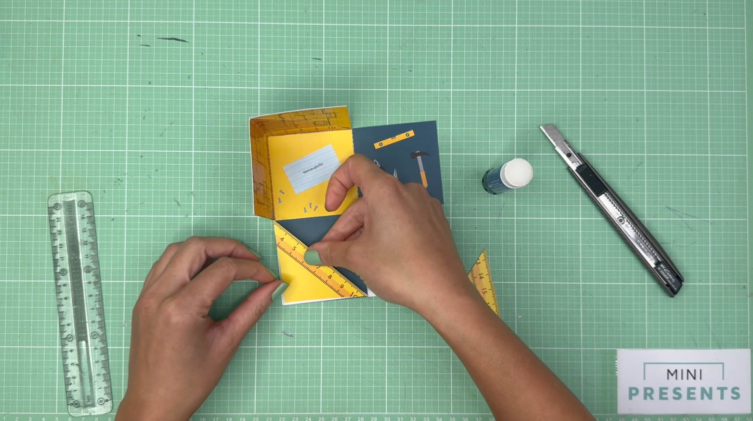 Dankeschön Explosionsbox basteln Handwerker