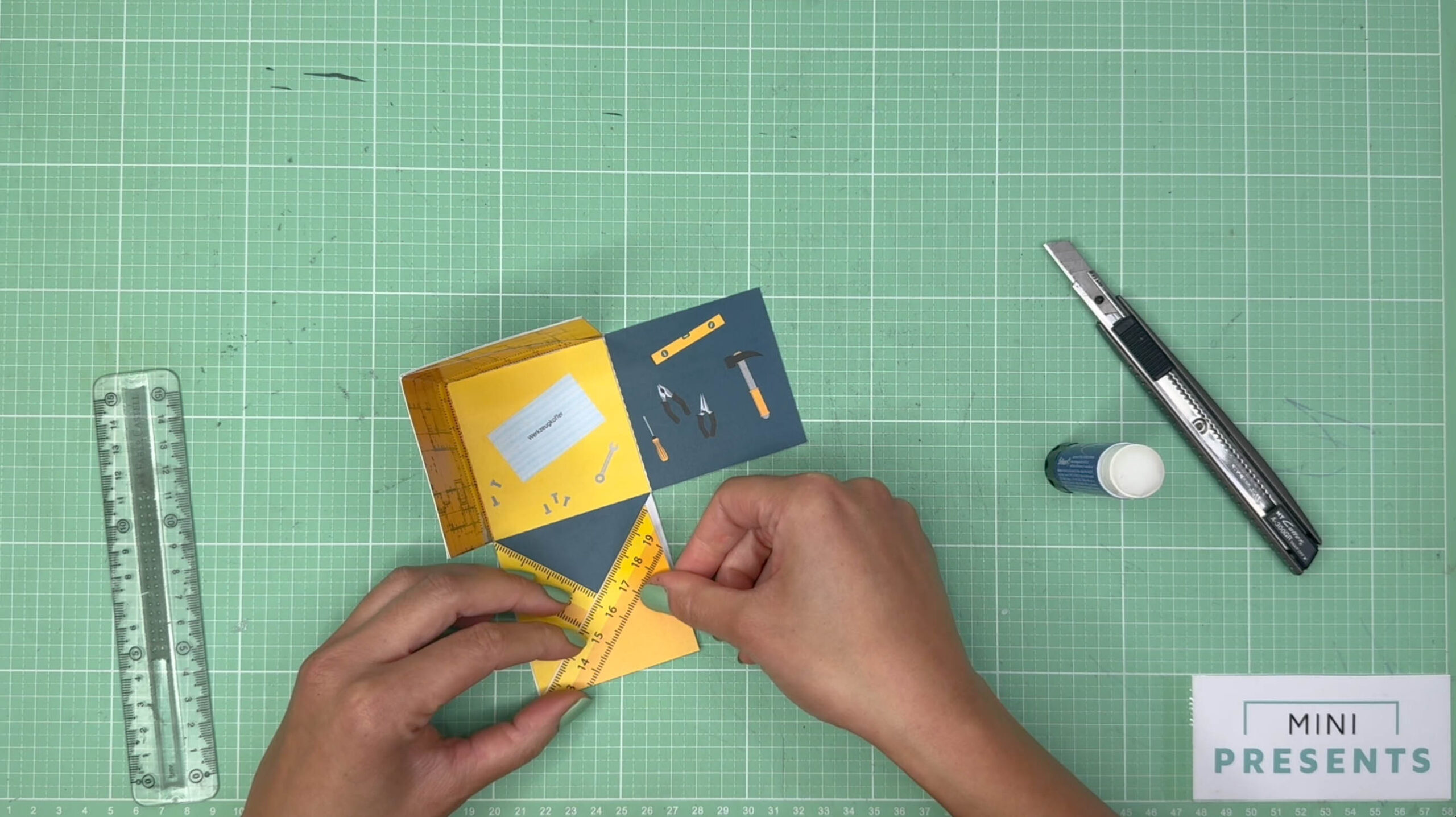 Dankeschön Explosionsbox basteln Handwerker