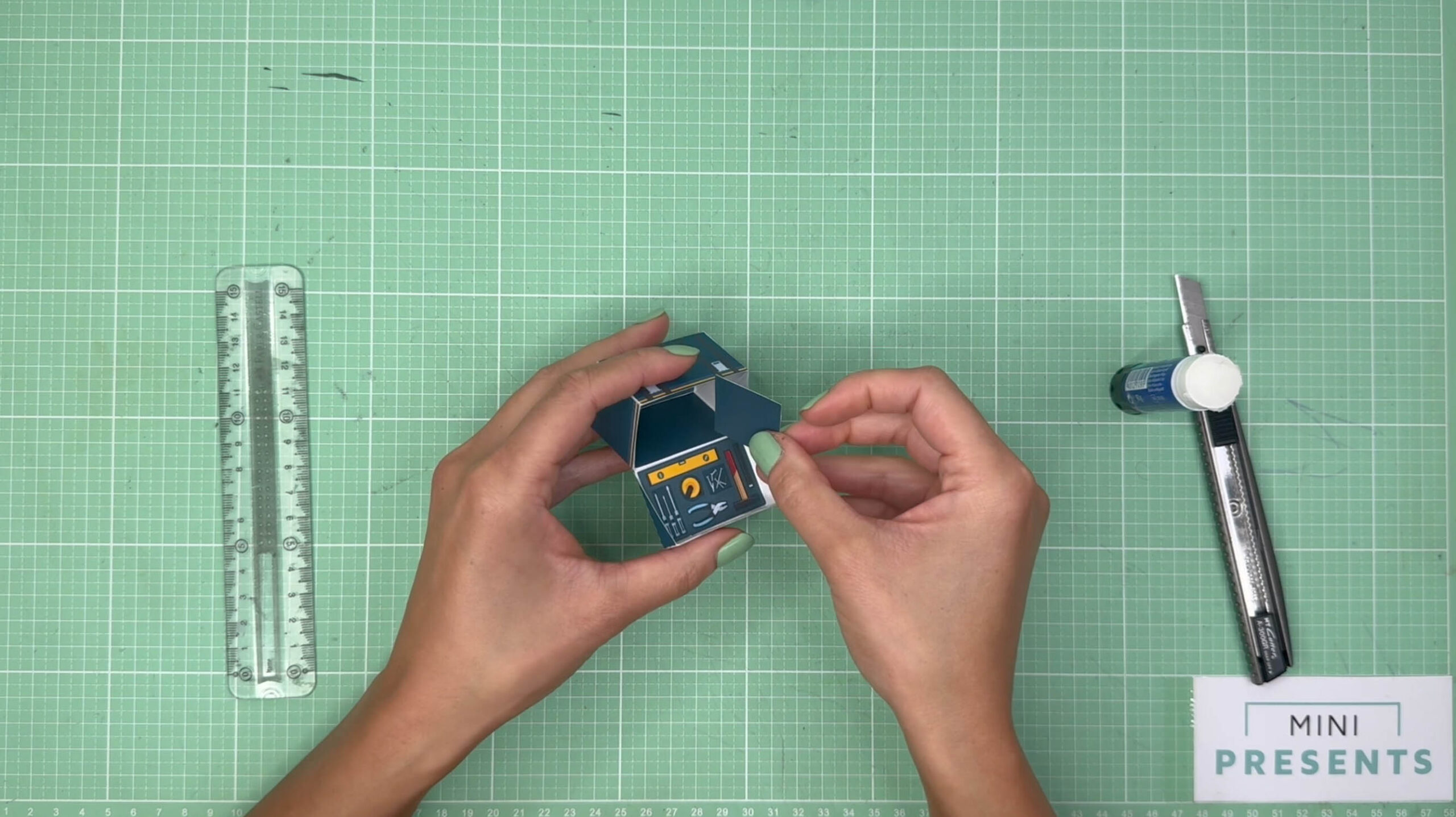 Dankeschön Explosionsbox basteln Handwerker