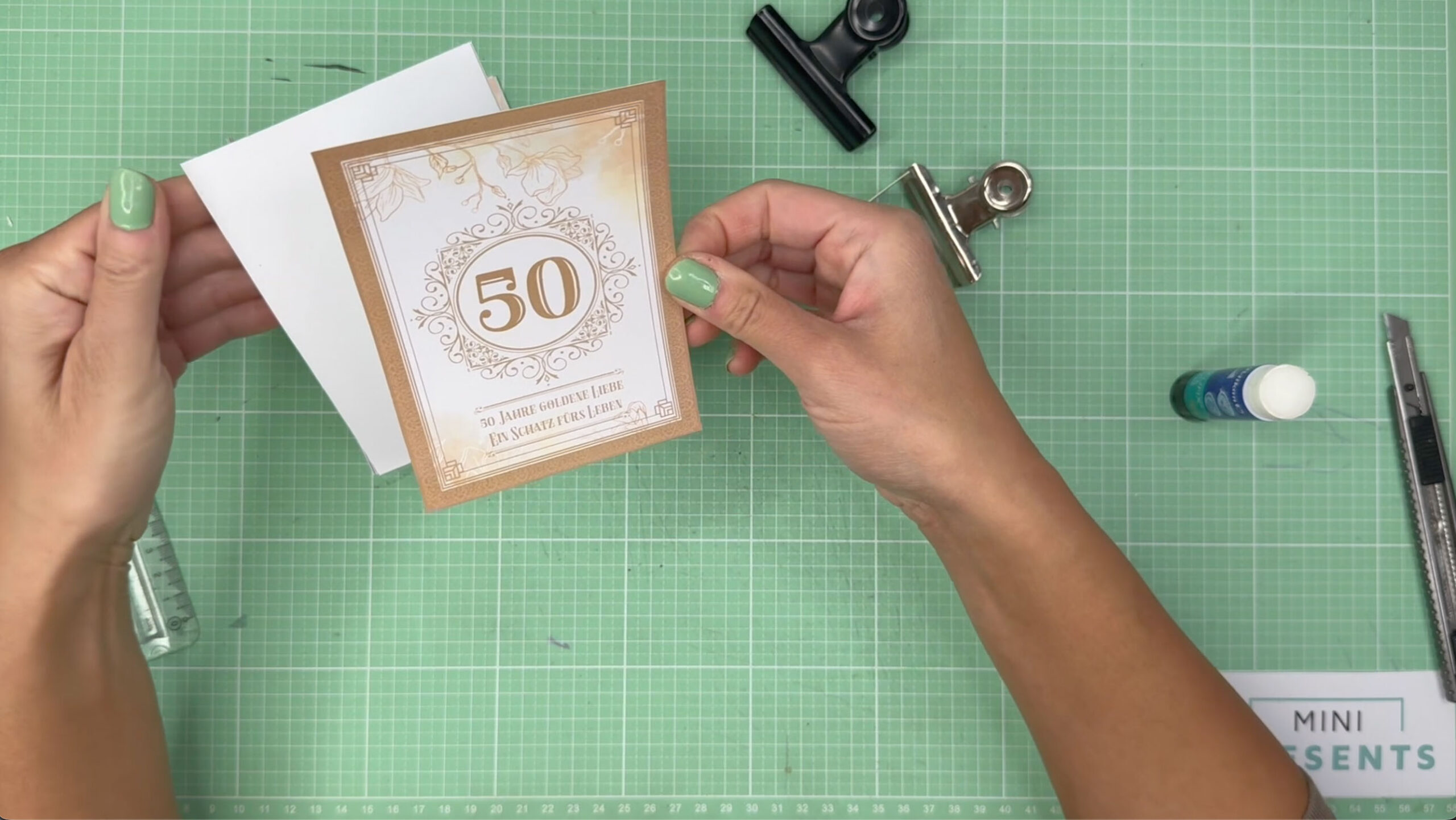 Geschenk Goldhochzeit oder Silberhochzeit basteln