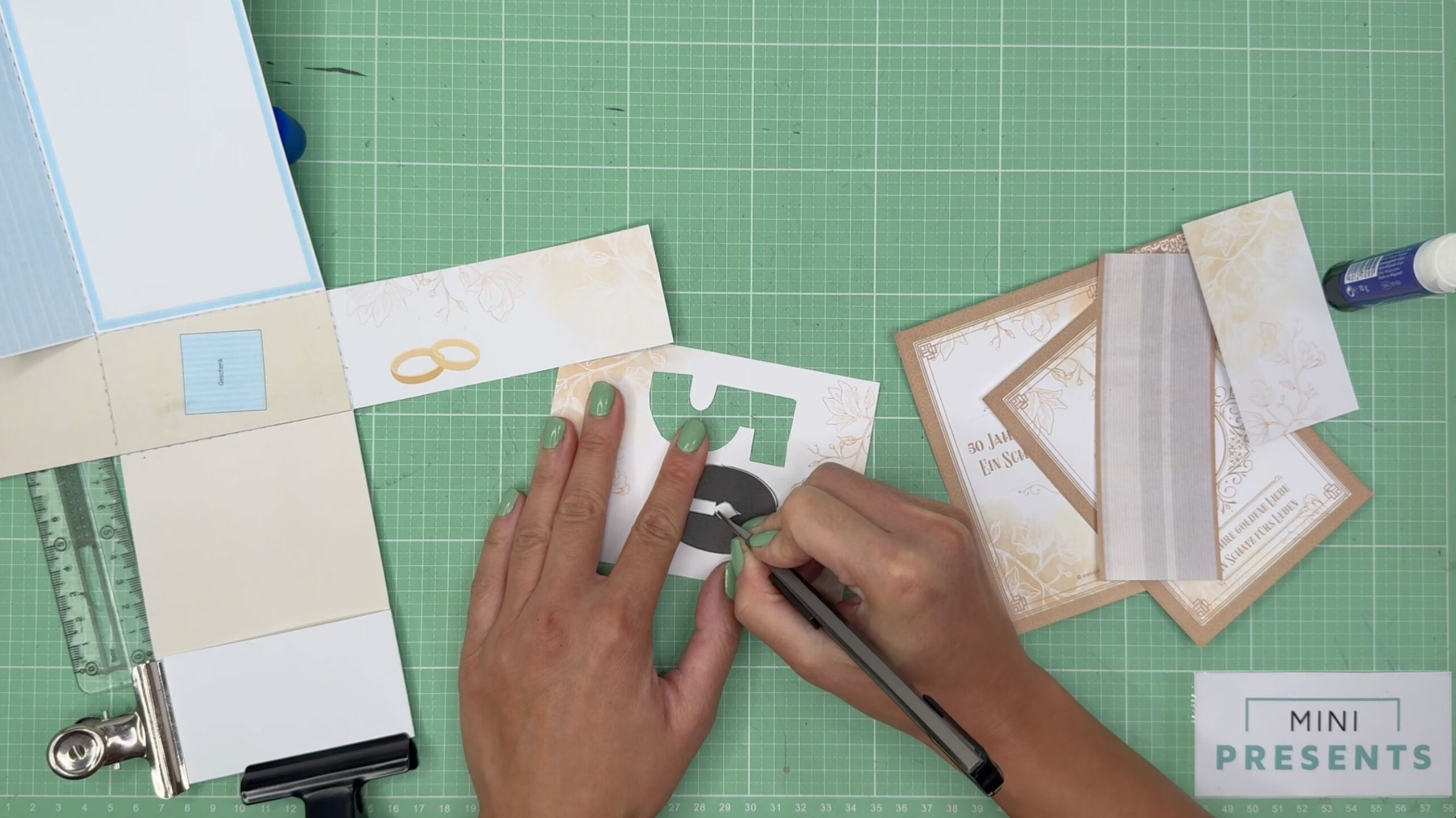 Geschenk Goldhochzeit oder Silberhochzeit basteln