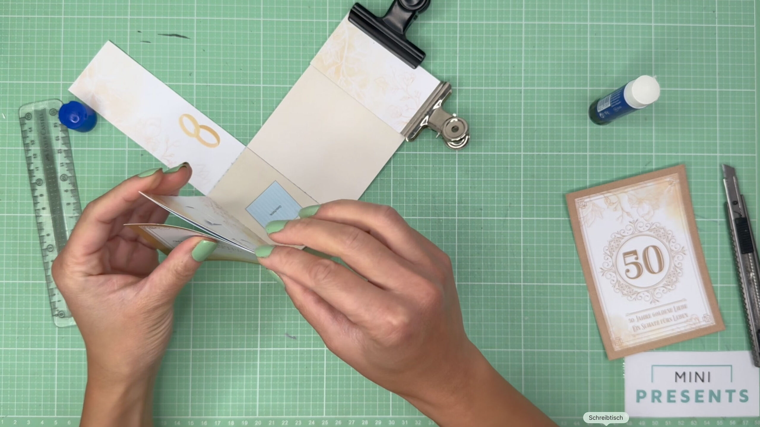 Geschenk Goldhochzeit oder Silberhochzeit basteln