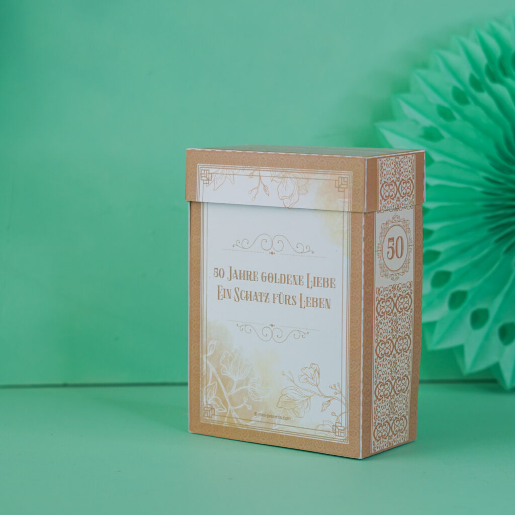 Geschenk Goldhochzeit Explosionsbox basteln