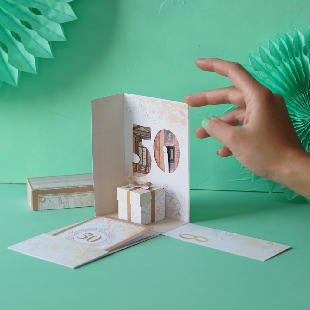 Geschenk Goldhochzeit basteln