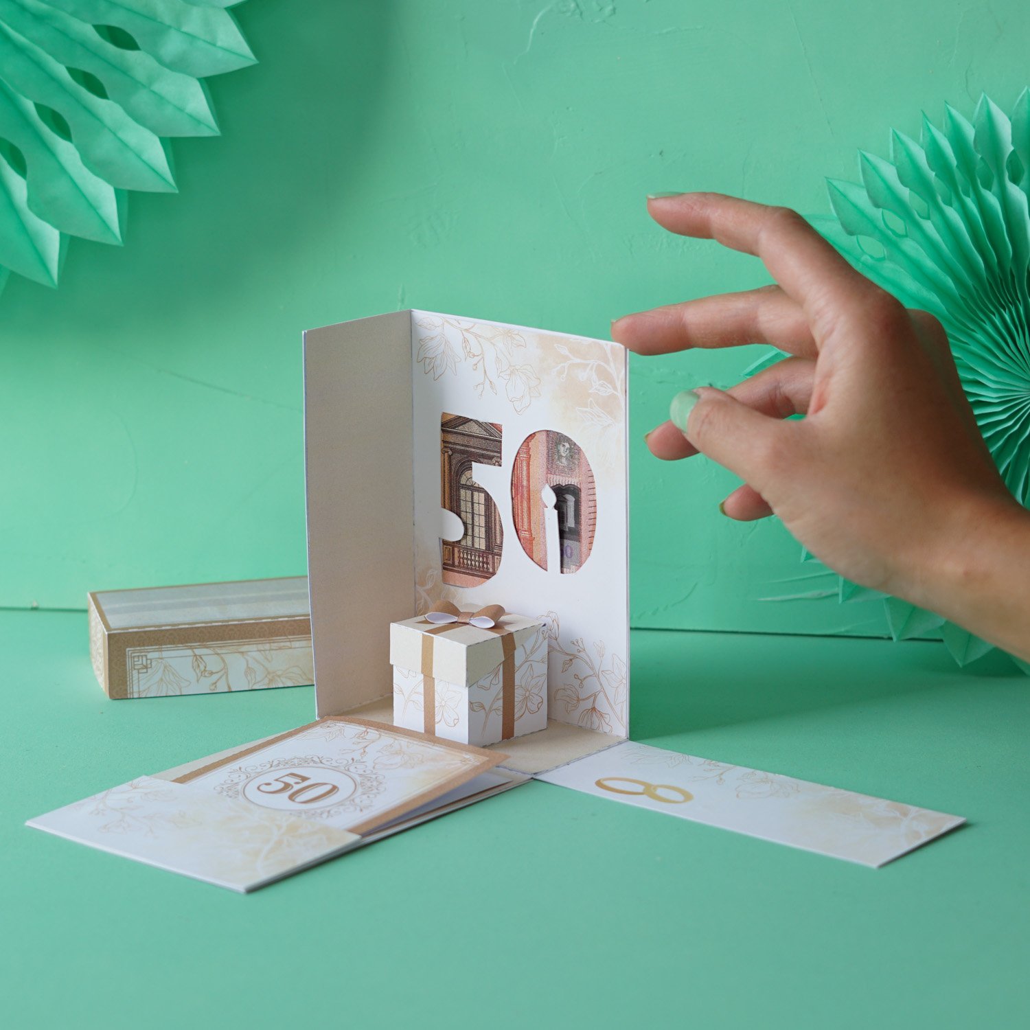 Geschenk Goldhochzeit basteln