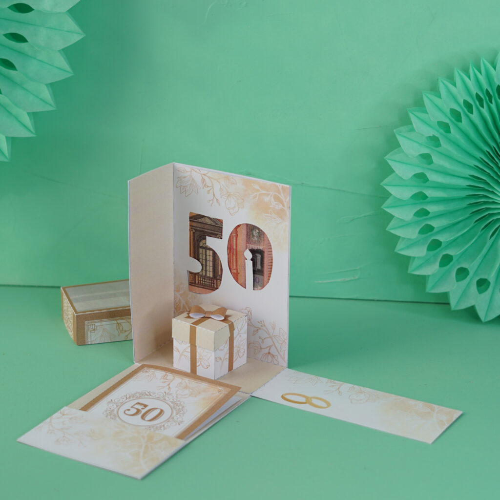 Geschenk Goldhochzeit basteln