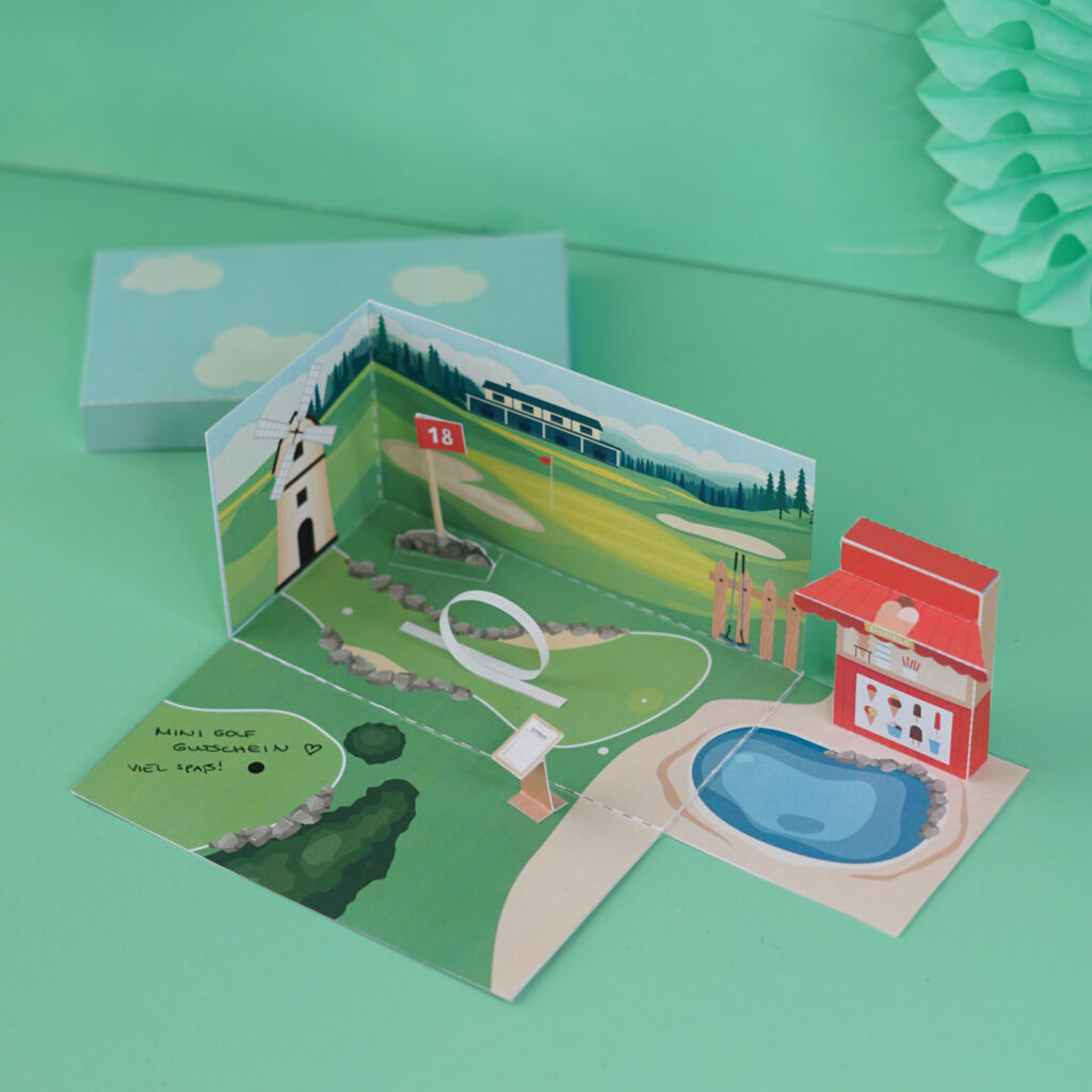 Geldgeschenk Minigolf Explosionsbox