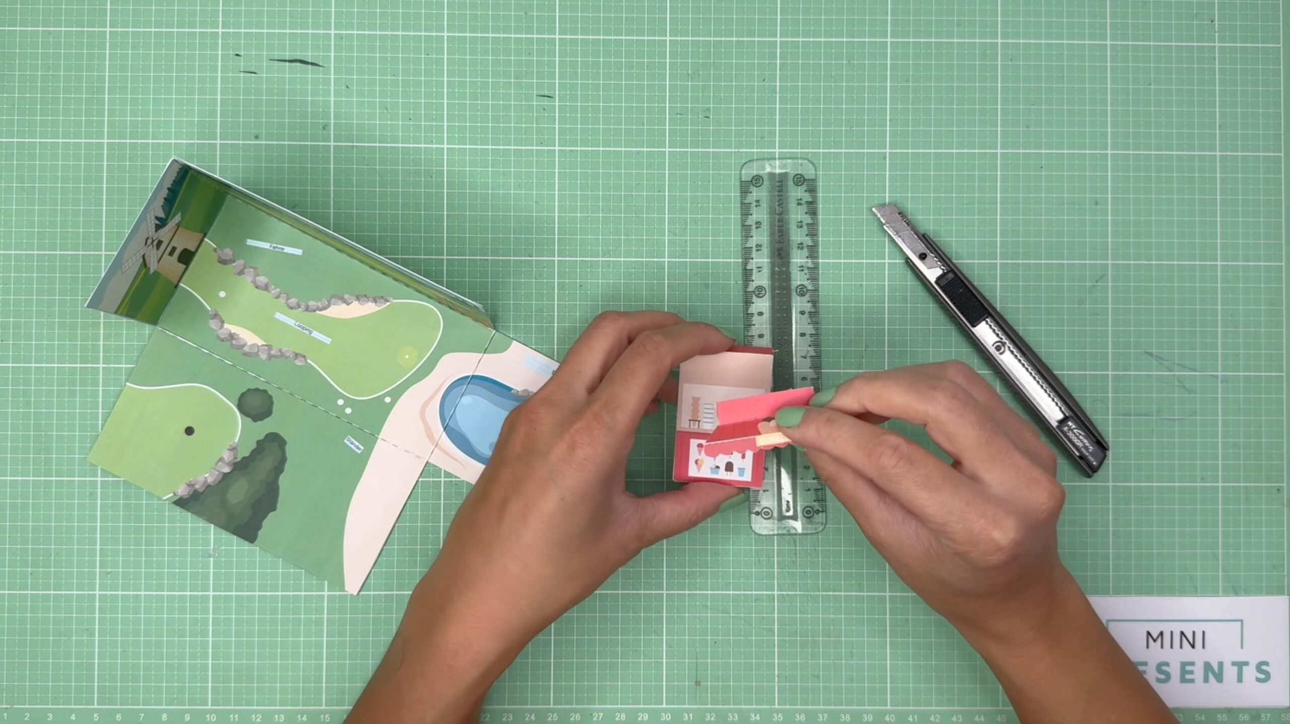 Minigolf Geschenkidee Explosionsbox Vorlage PDF