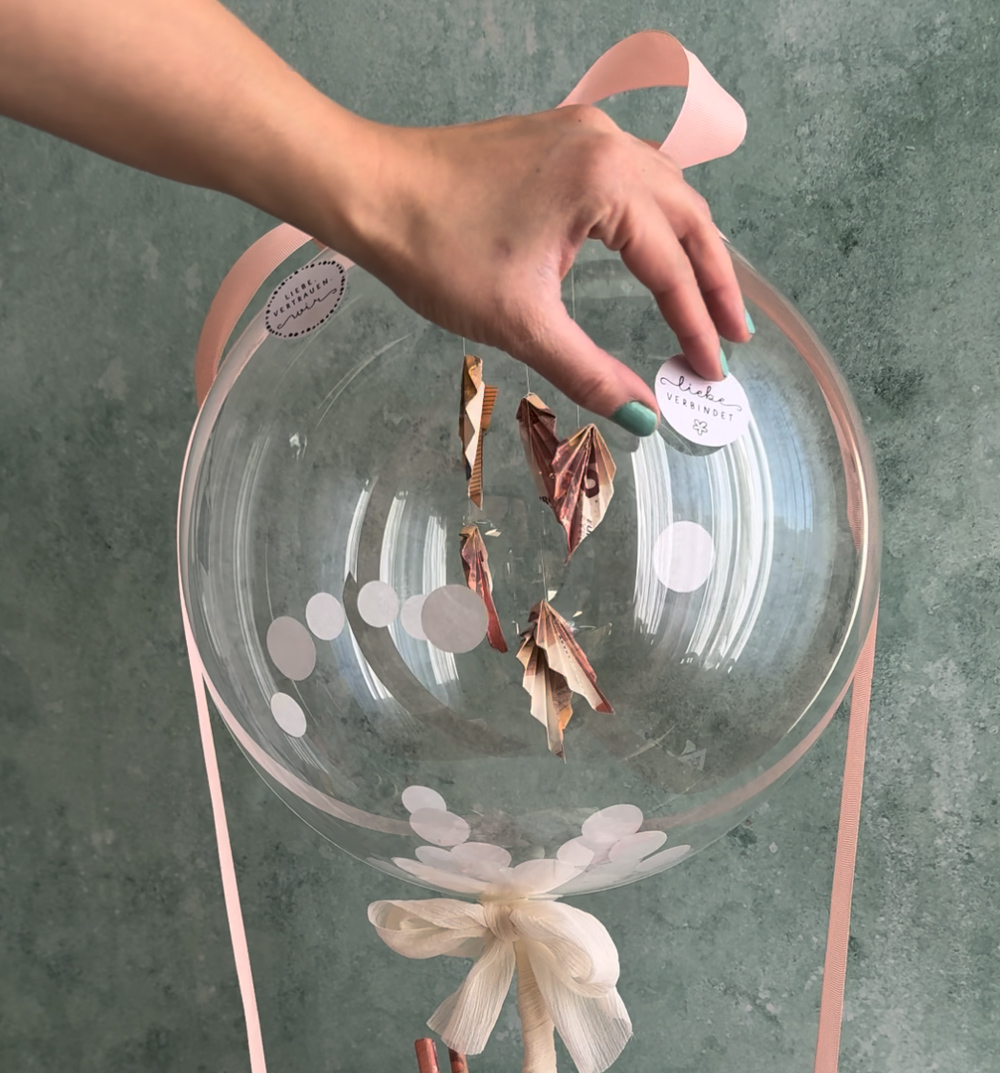 Geldgeschenk Luftballon Hochzeit basteln