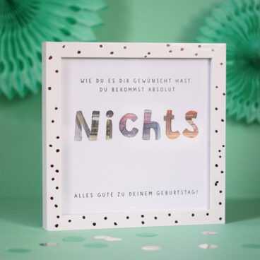 Nichts Geldgeschenk im Bilderrahmen