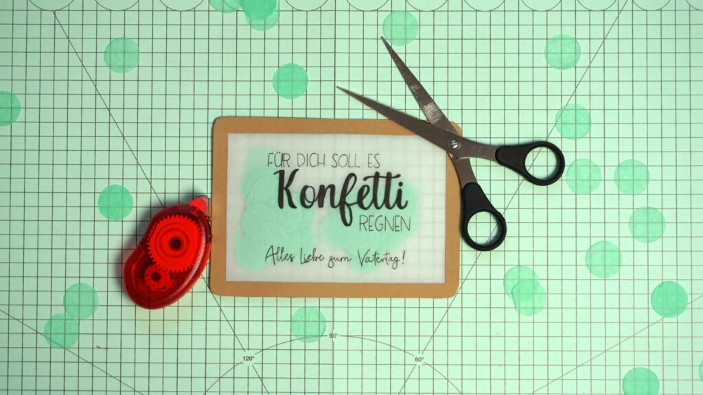 Fertige Konfetti Karte zum Vater- und Muttertag