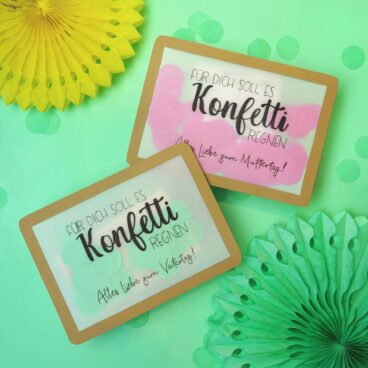 Konfetti Karte zum Muttertag oder Vatertag