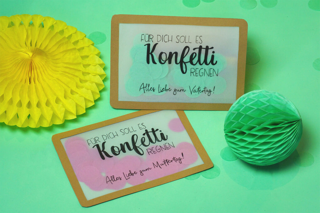 Konfetti Karte zum Muttertag oder Vatertag