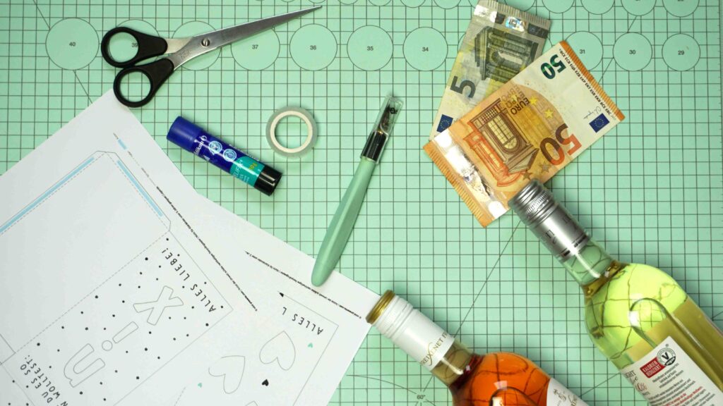 Material für Flaschenanhänger DIY