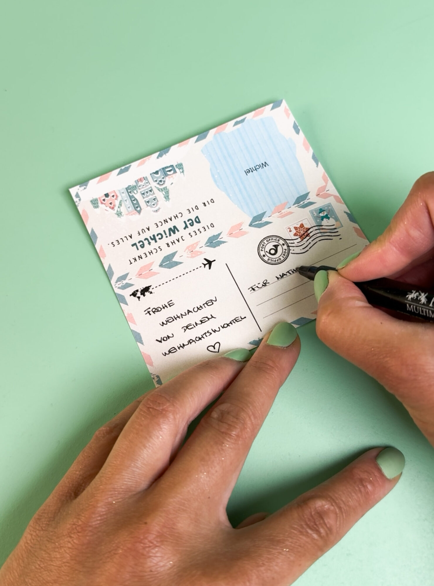 Wichtelgeschenk basteln mit Rubbellos in Transparentpapier und Wichtel-Etikett zum Ausdrucken